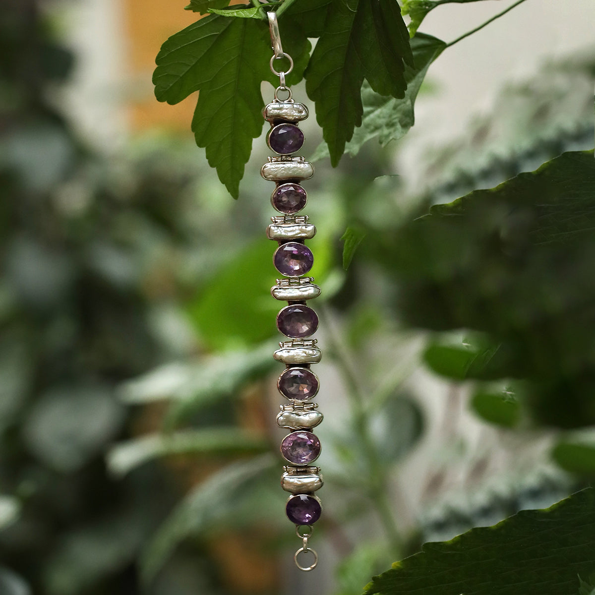 Krishnacraft bracelet with Amethyst with moti