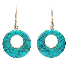Krishnacrafts dangling earing with Turquoise enamel