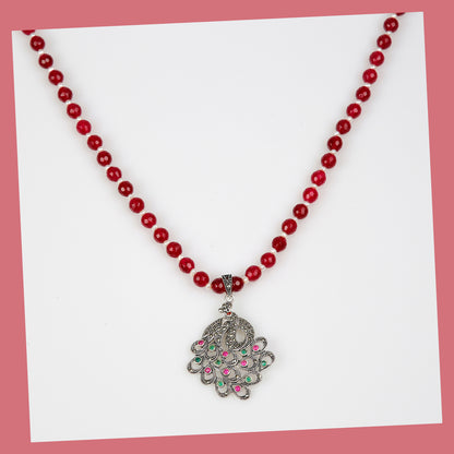 Krishnacraft peacock pendent mala