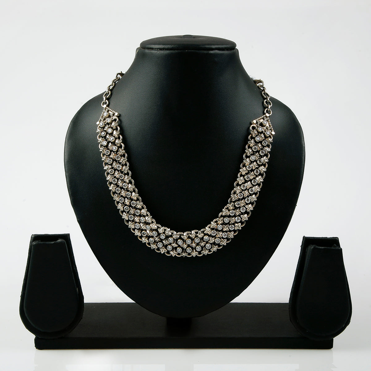 Krishnacrafts necklace with white stones