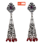 Krishnacrafts classic jhumkas with ruby toned accents