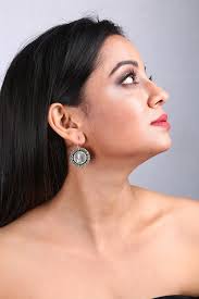 Krishnacrafts Oxidized coin earring