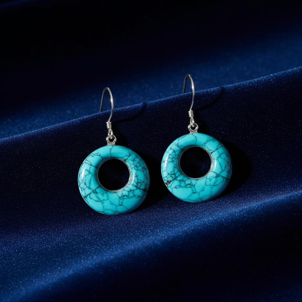 KRISHNACRAFTS STERLING SILVER GREEN ENAMEL DANGLERS