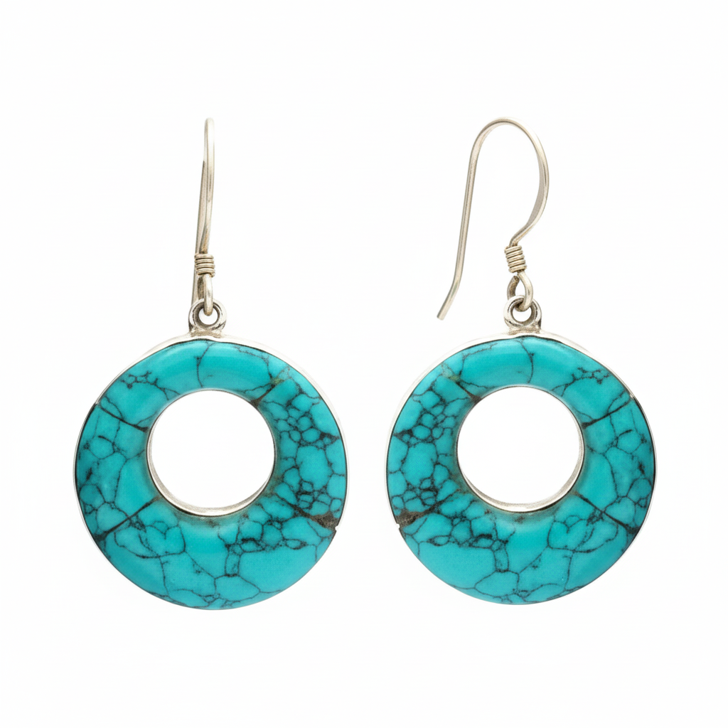 KRISHNACRAFTS STERLING SILVER GREEN ENAMEL DANGLERS