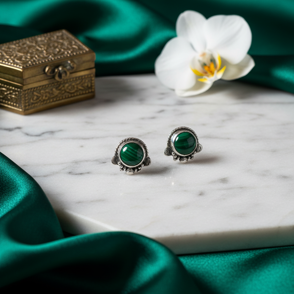 Krishnacrafts Earring with green fancy stone