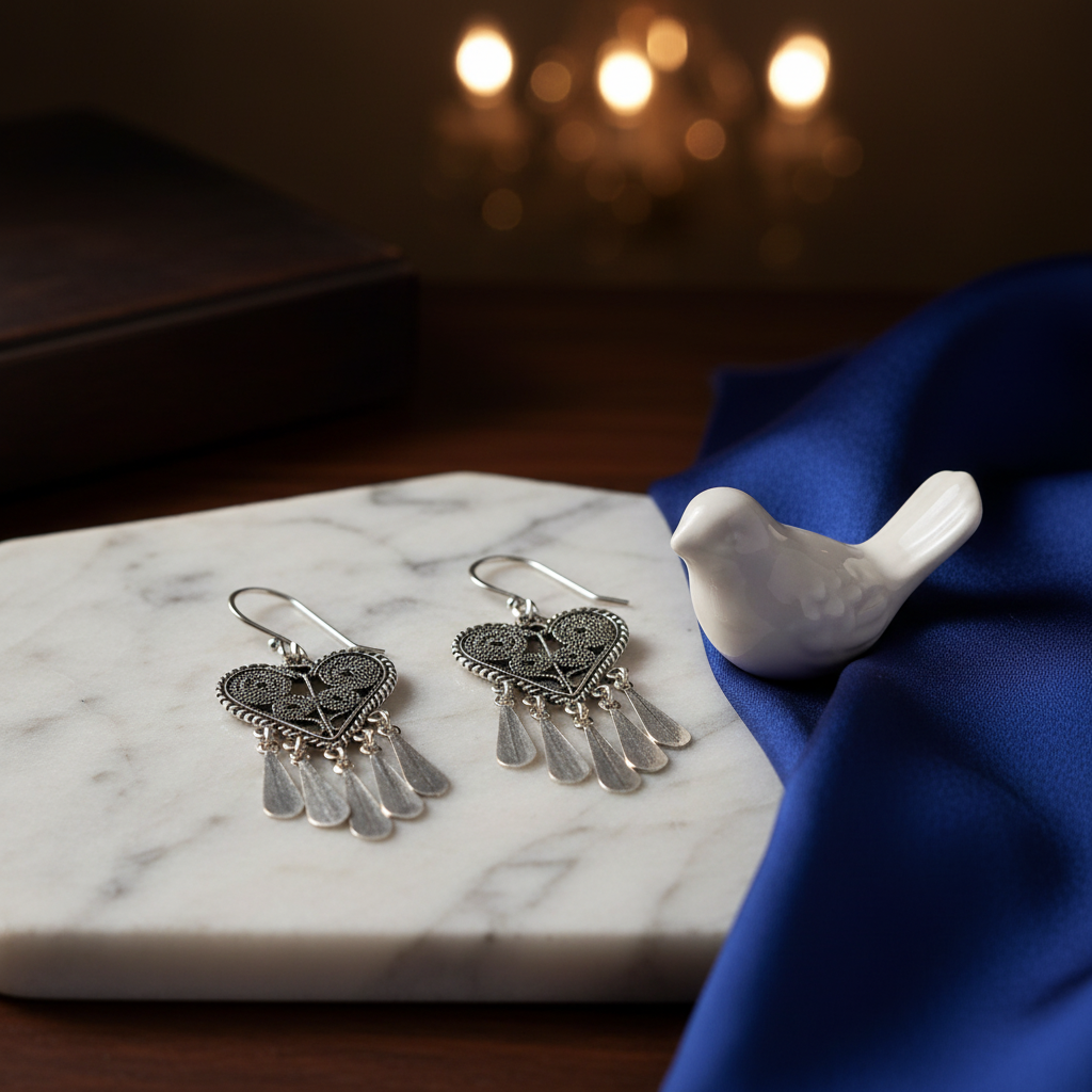 Krishnacrafts Royal heart tassel earring