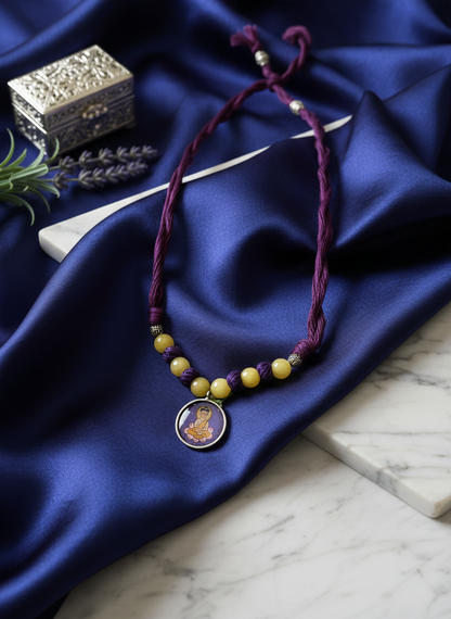 KrishnaCrafts Handcrafted Necklace Mala with Pendant With Printed Motif