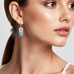 Krishnacrafts Turquoise leafy earring