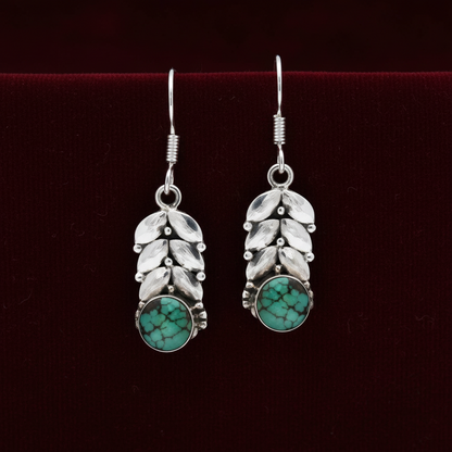 Krishnacrafts Turquoise leafy earring
