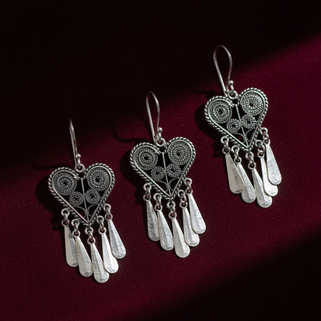 Krishnacrafts Royal heart tassel earring