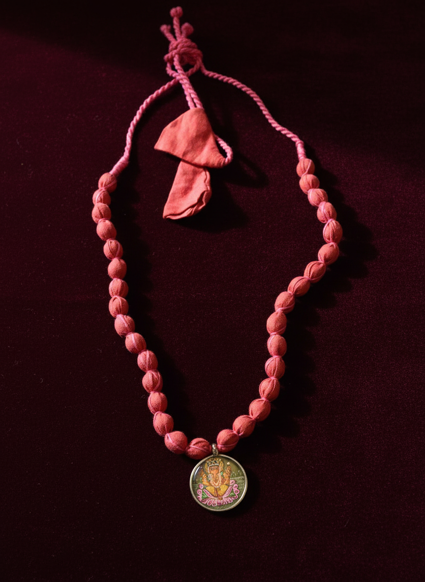 KrishnaCrafts Handcrafted Necklace Mala with Pendant With Printed Motif