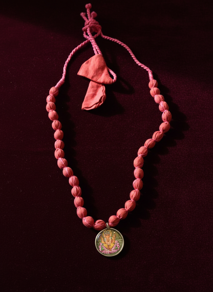 KrishnaCrafts Handcrafted Necklace Mala with Pendant With Printed Motif