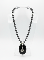 krishnaCrafts Mala with Black stone pendant