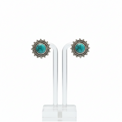 Krishnacrafts stud earring with turquoise stone