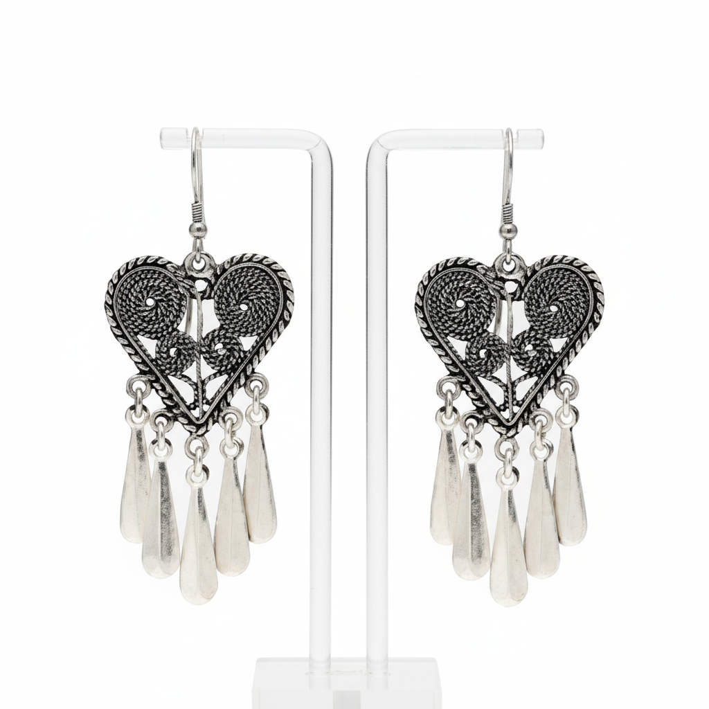 Krishnacrafts Royal heart tassel earring