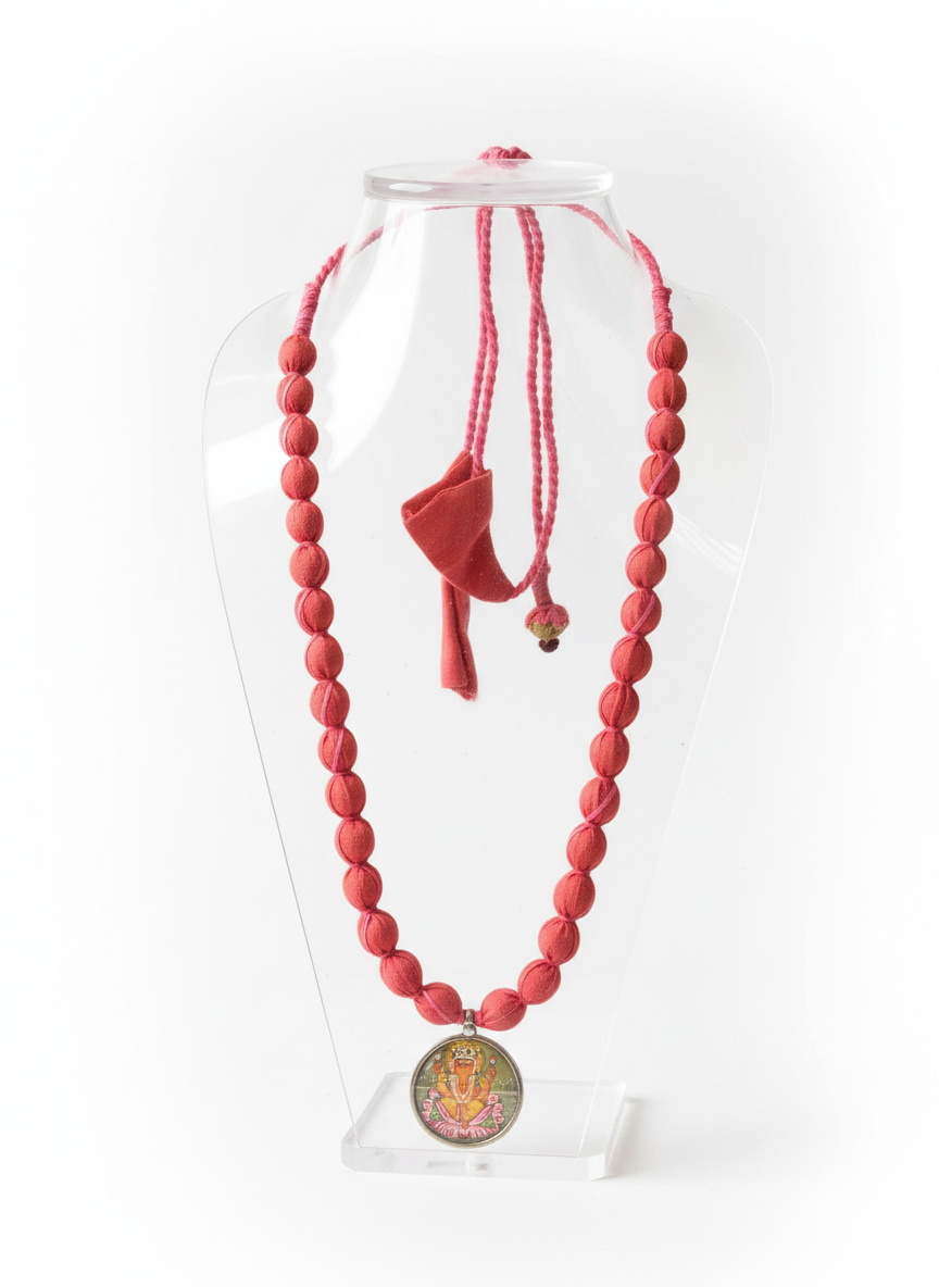 KrishnaCrafts Handcrafted Necklace Mala with Pendant With Printed Motif