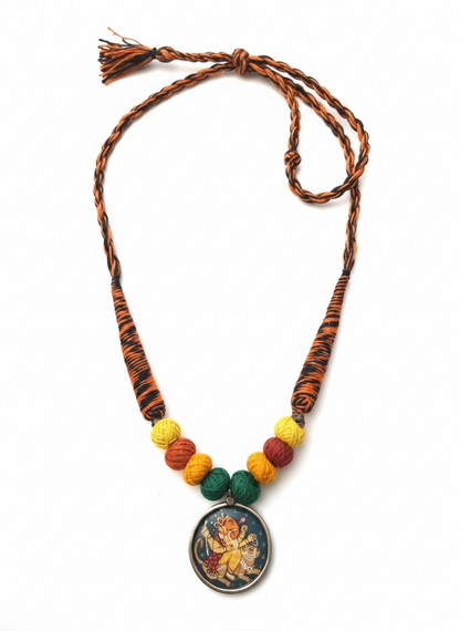 KrishnaCrafts Handcrafted  Sterling Silver  Ganesh  Pendant Necklace Mala